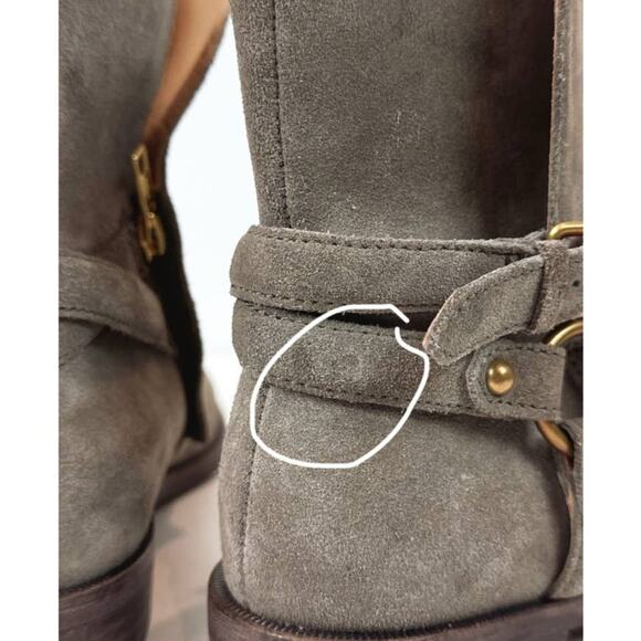 UGG Kelby Suede Ankle Harness Western Biker Moto Boots Womens Size 5 - Picture 9 of 10